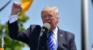President at a podium